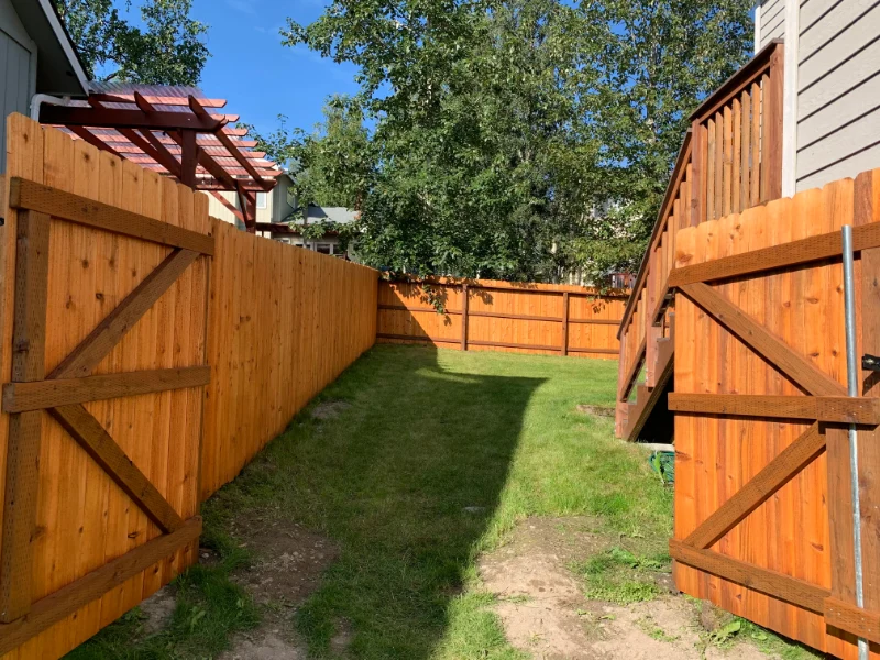 Chain link fence installation for residential property in Anchorage